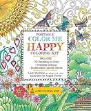 Portable Color Me Happy Coloring Kit: Includes Book, Colored Pencils and Twistable Crayons (A Zen Coloring Book) by Lacy Mucklow (2016-01-04) by 