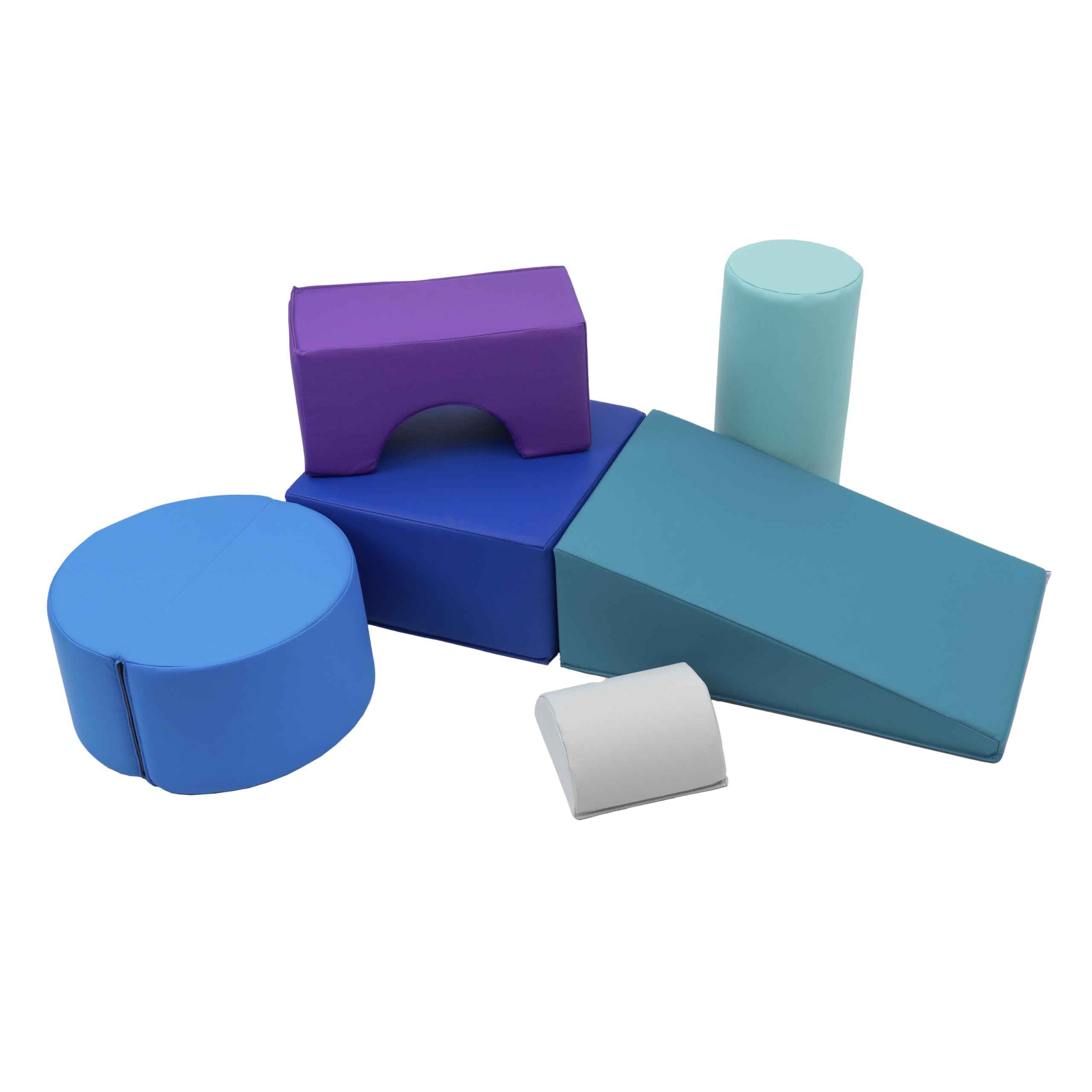 FDP SoftScape Playtime and Climb Multipurpose Playset for Infants, Toddlers 10m-2yrs; Climber and Block Play, Learn Gross Motor Skills at Home or Daycare (6-Piece) - Contemporary/Purple, 12364-CTPU Image