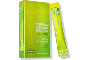E EVERYDAZE EVERYDAZE Essential Collagen Solution Jelly Stick | Vegan Collagen Peptide | Green Grape | 10 Packs | Hair, Skin, Nails, Beauty, Bone | Vitamins, Minerals, Antioxidants for Men & Women