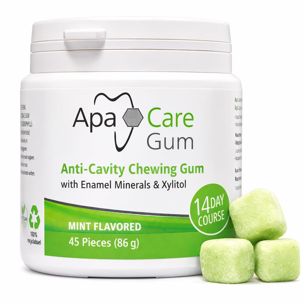ApaCare Gum Anti-Karies Kaugummi mit Zahnschmelzmineralien | 6 Dosen