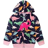 RETSUGO Girls Zip Up Hoodie Jacket Toddler Unicorn Rainbow Sweatshirt Kids Hooded Coat Casual Outerwear Size 2-7 Years