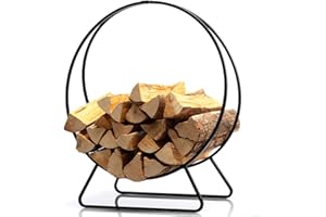 DOEWORKS 23 Inches Solid Steel Log Hoop Heavy Duty Firewood Racks