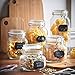 VonShef Set of 5 Clip Top Glass Storage Preserving Jars - With 10 Reusable Stickers & 1 anti-dust Chalk