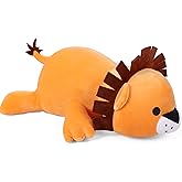 WeBingo Weighted Stuffed Animals, 24" Weighted Lion Plush Toy 4.2 Lb Soft Pillow Cute Giant Plushie Gifts for Kids & Adults(Lion)