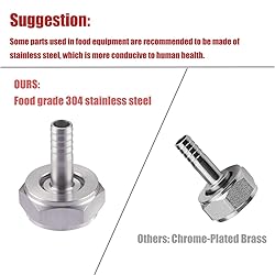 LitKiwi 4PCS Keg Coupler Barb Connector,Stainless