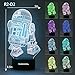 Terrosol 3D Star Wars Lamp - Star Wars Gifts - 3 Pattern&1 Base - Star Wars R2-D2 - Star Wars Bb8 - Death Star Wars - Star Wars Light - Optical Illusion Led Light - Star Wars Lamp