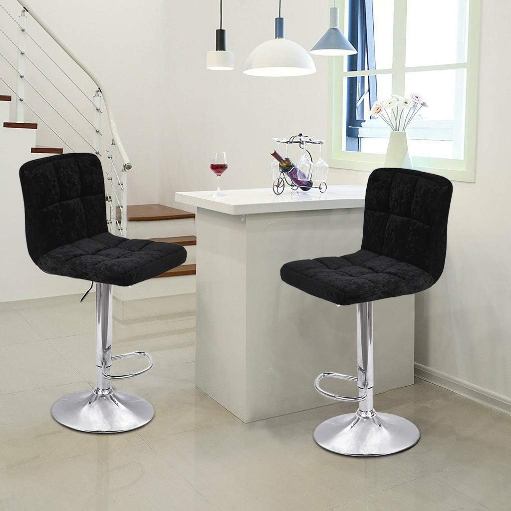 Modern Square Snowflake Velvet Adjustable Bar Stools With Back Set Of 2 Counter Height Swivel Stool Counter Height Barstools For Kitchen Dining Living Bistro Pub Navy Barstools Home Bar Furniture Ekbotefurniture Com