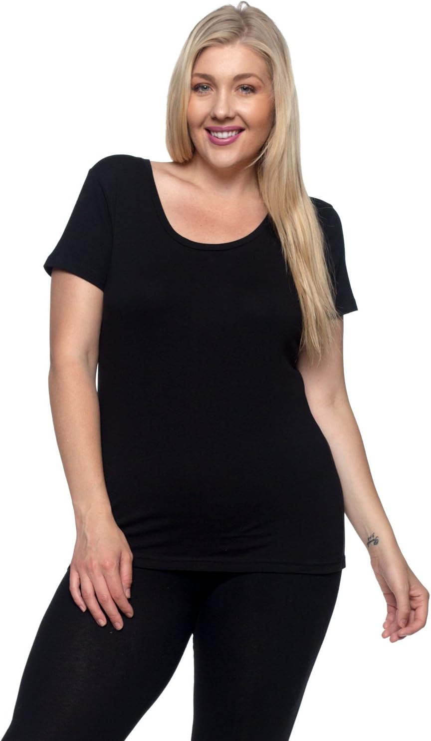 OSSAMI Casual Cotton T-Shirt R-Neck Short Sleeve Tank Top Solid Tee Plus Size