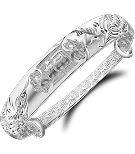 Amazon.com: SSZUKOOU 999 Sterling Sliver Bracelets Adjustable