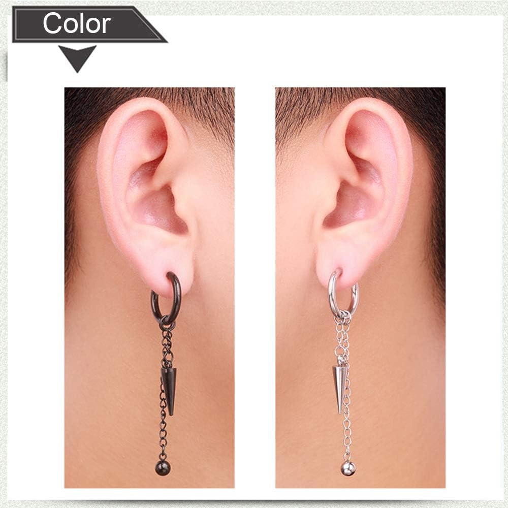 Integrity.1 Chain Earrings,Chain Drop Earring Kit,BTS Earrings,Titanium Steel Tassel Chain Drop Earring Kit,Korean Fashion Jewellery with Earrings Storage Box (B) - Image 4