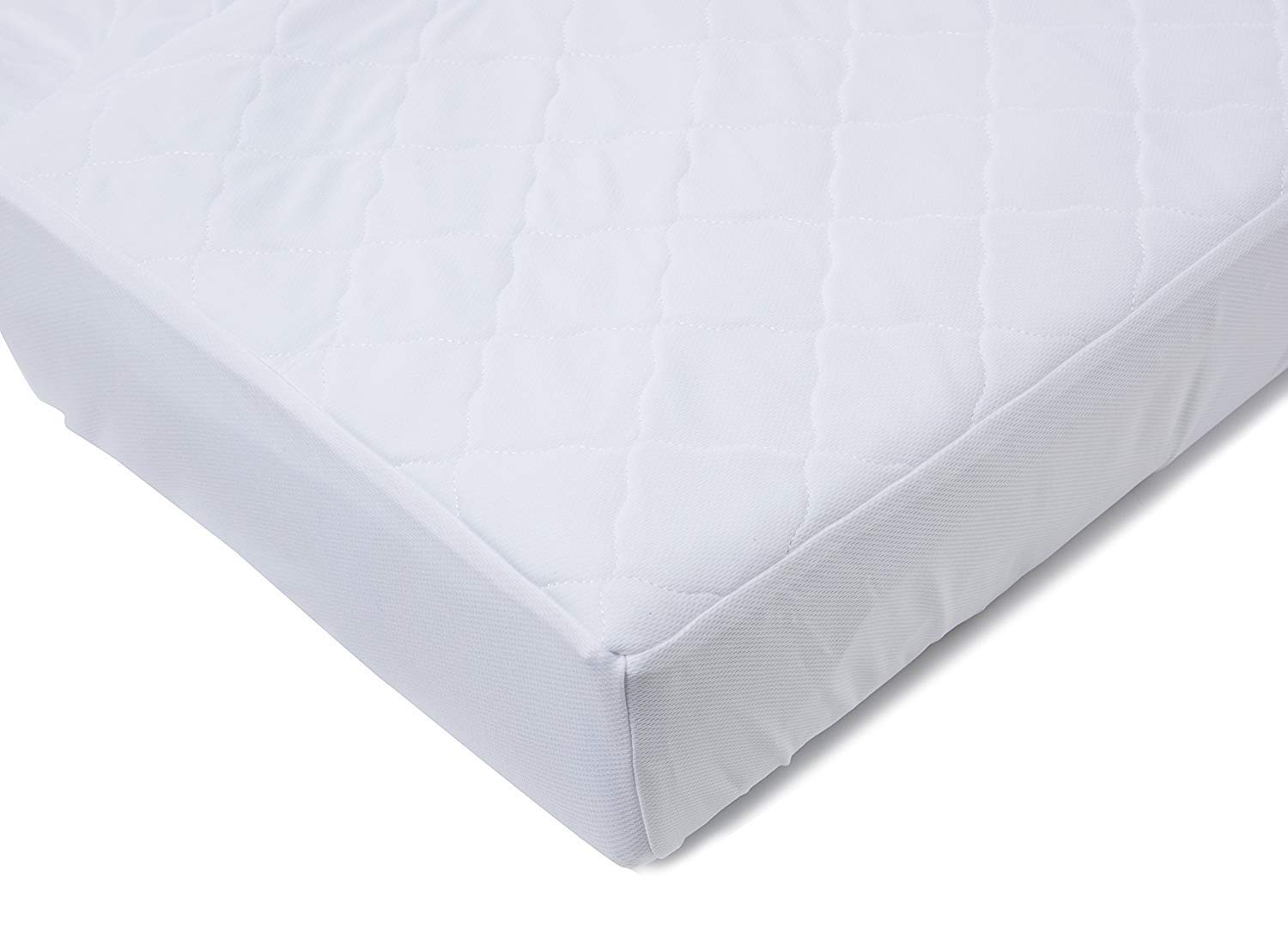 BreathableBaby 3 in 1 Fitted Breathable Mattress Protector, Cot Bed, White 140 cm x 70 cm