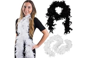 Tigerdoe Feather Boas - 2 Pack Marabou Boas, Party Dress Up Costume Accessories, 72 Inch Long
