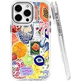 TnXee Cases for iPhone 15 Pro,Compatible with MagSafe,Classic Clear Shockproof Protection Magnetic Phone Case - Bow European Summer Lemon Collage