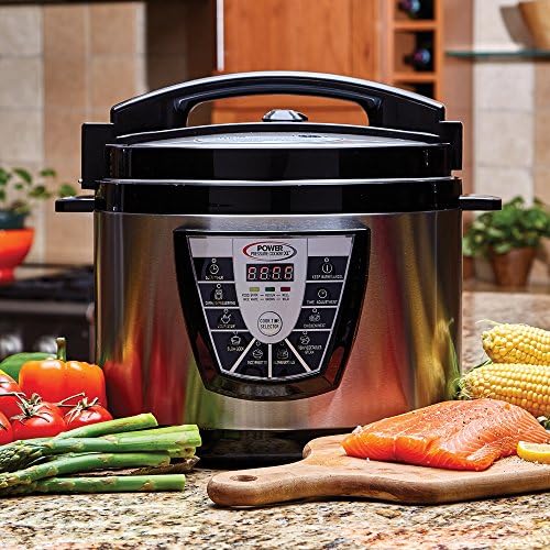 Power Pressure Cooker XL XL 10-Quart Electric Pressure, Slow, Rice Cooker, Steamer & More, 7 One-Touch Programs, Stainless/Black