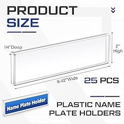 Wonderjune 25 Pack Plastic Cubicle Name Plate