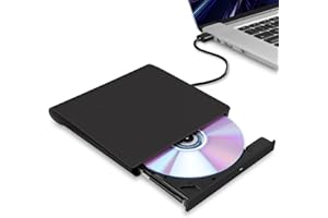 Hcsunfly External CD/DVD Drive for Laptop, USB 3.0 Ultra-Slim Portable Burner Writer Compatible with Mac MacBook Pro/Air iMac