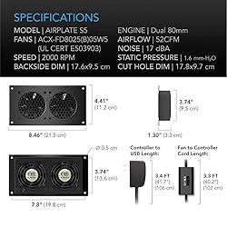 AC Infinity AIRPLATE S5, Quiet Cooling Fan System