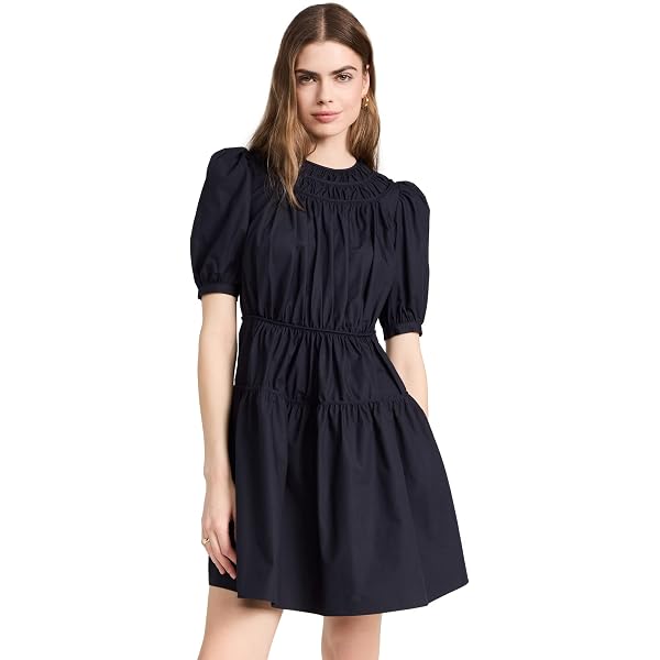 Madewell Women's Poplin Puff-Sleeve Mini Dress, Jet Black, XXS at Amazon  Women's Clothing store
