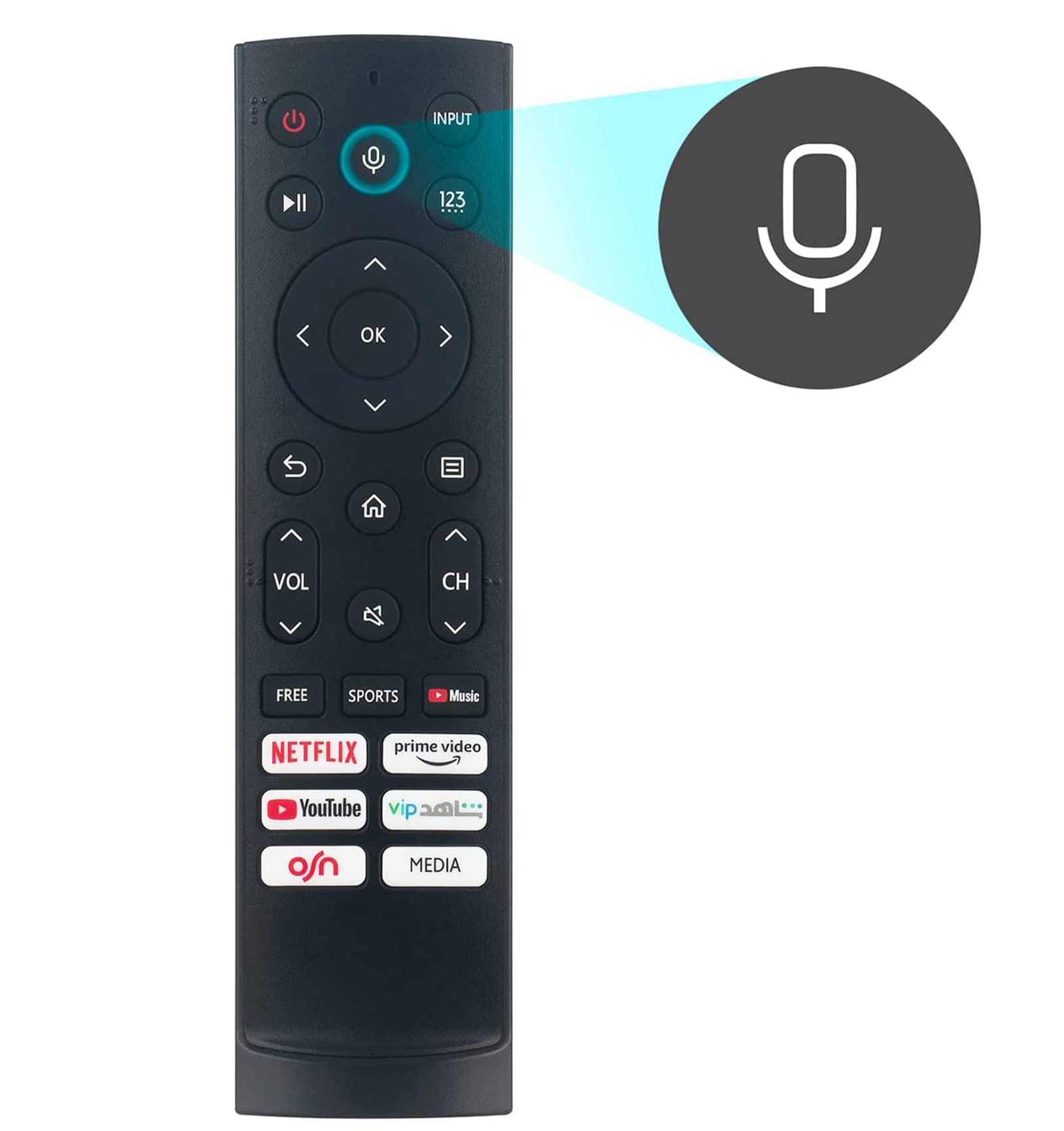 VINABTY ERF3F90H Voice Remote Control Compatible with Hisense 4K OLED Smart TV Remote 43A60GEVS ERF3A80 ERF3B80H ERF3C80H ERF3D80H ERF3E80H ERF3H80H ERF3I80H EN2J30H EN6A64H ERF3F90H 43A72GQ