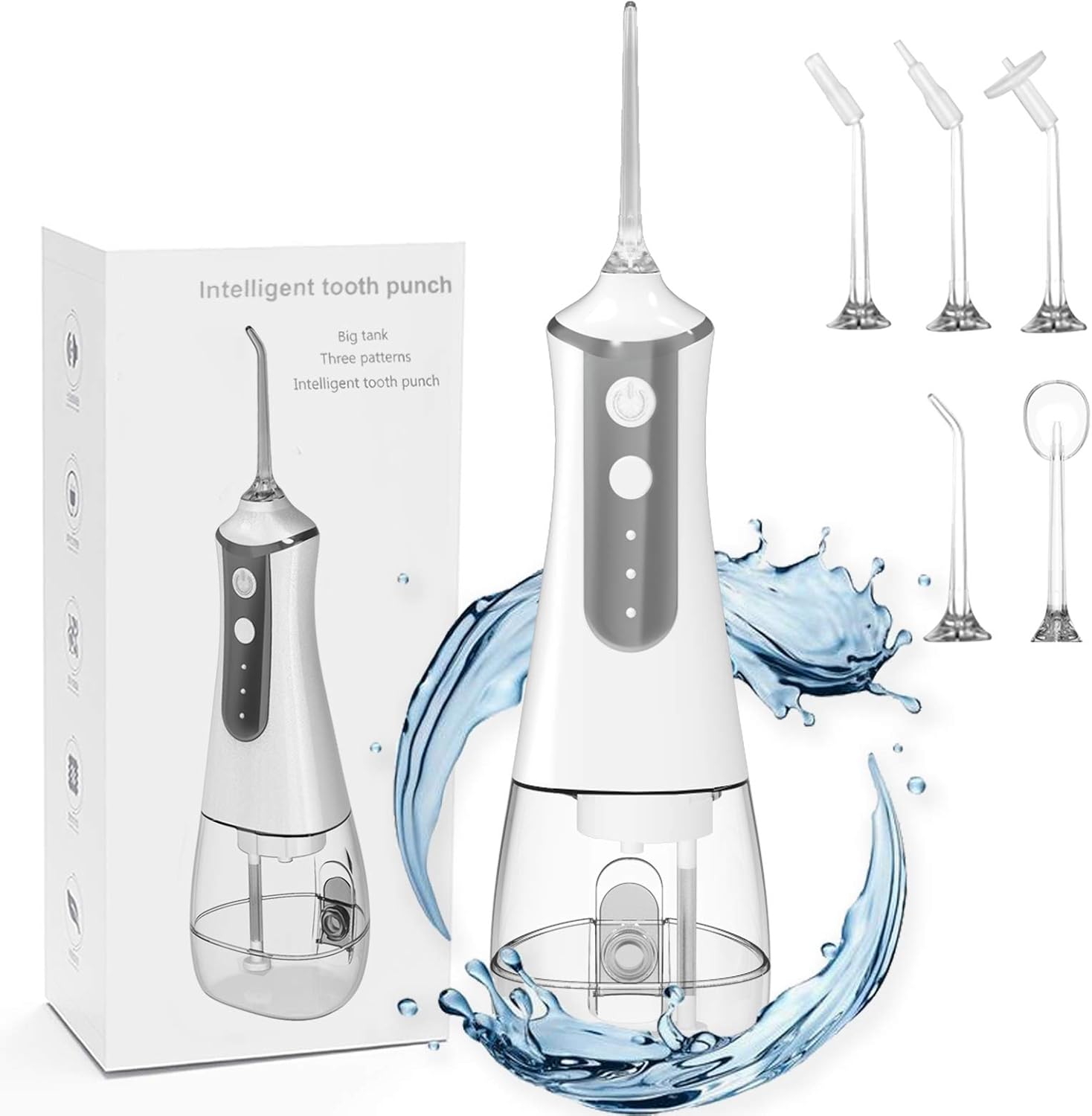 SOOSISI Water Flosser Cordless Teeth Cleaner Dental Oral Irrigator Power Dental Flossers IPX6 Waterproof Teeth Cleaner with 5 Interchangeable Jet Tips Detachable Water Tank for Home Travel: Health & Personal Care