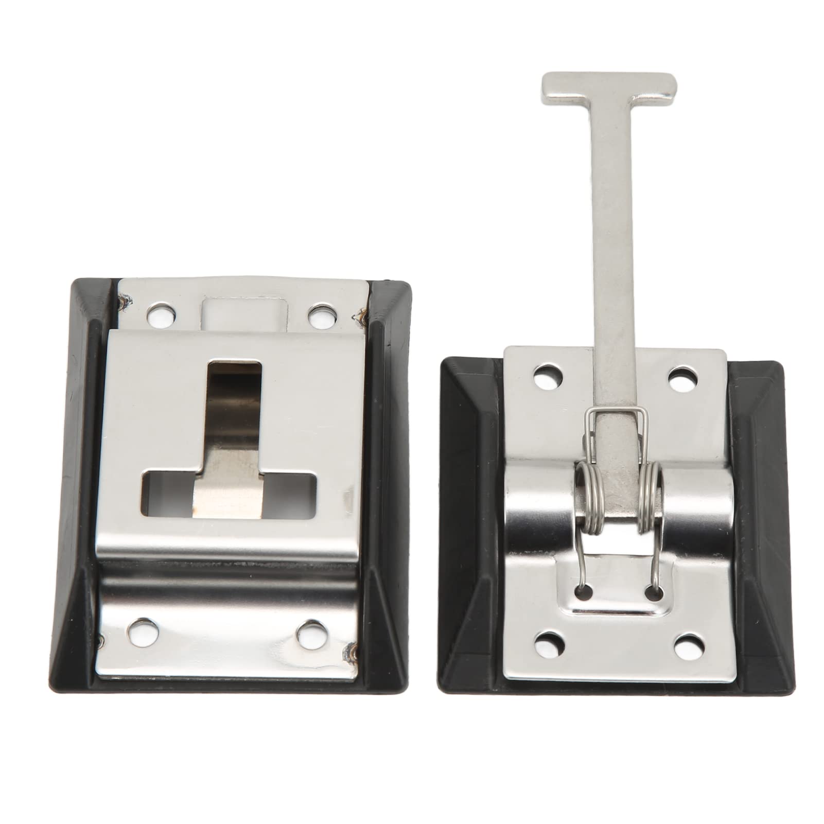 01 02 015 Trailer Door Holder, 316 Stainless Steel, T Style, RV, Trailer, Van Compatible, Heavy Duty, UV Resistant, Minimalist Style, 4PCS Set with 8 Rivets
