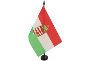 AZ FLAG - Hungary coat of arms Table Flag 21x14 Cm - Hungarian Office Flag 100% Polyester 5'' x 8'' - Mini Desk Flag with 25 