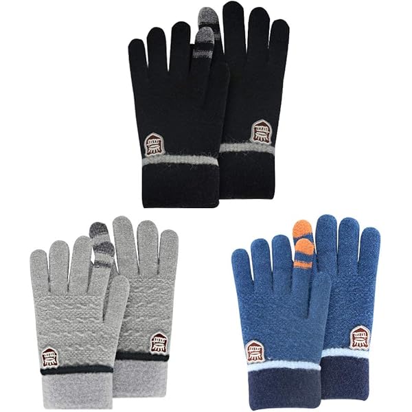 Thermo Handschuhe Für Jungen - Grün Camouflage Für Kalte Tage