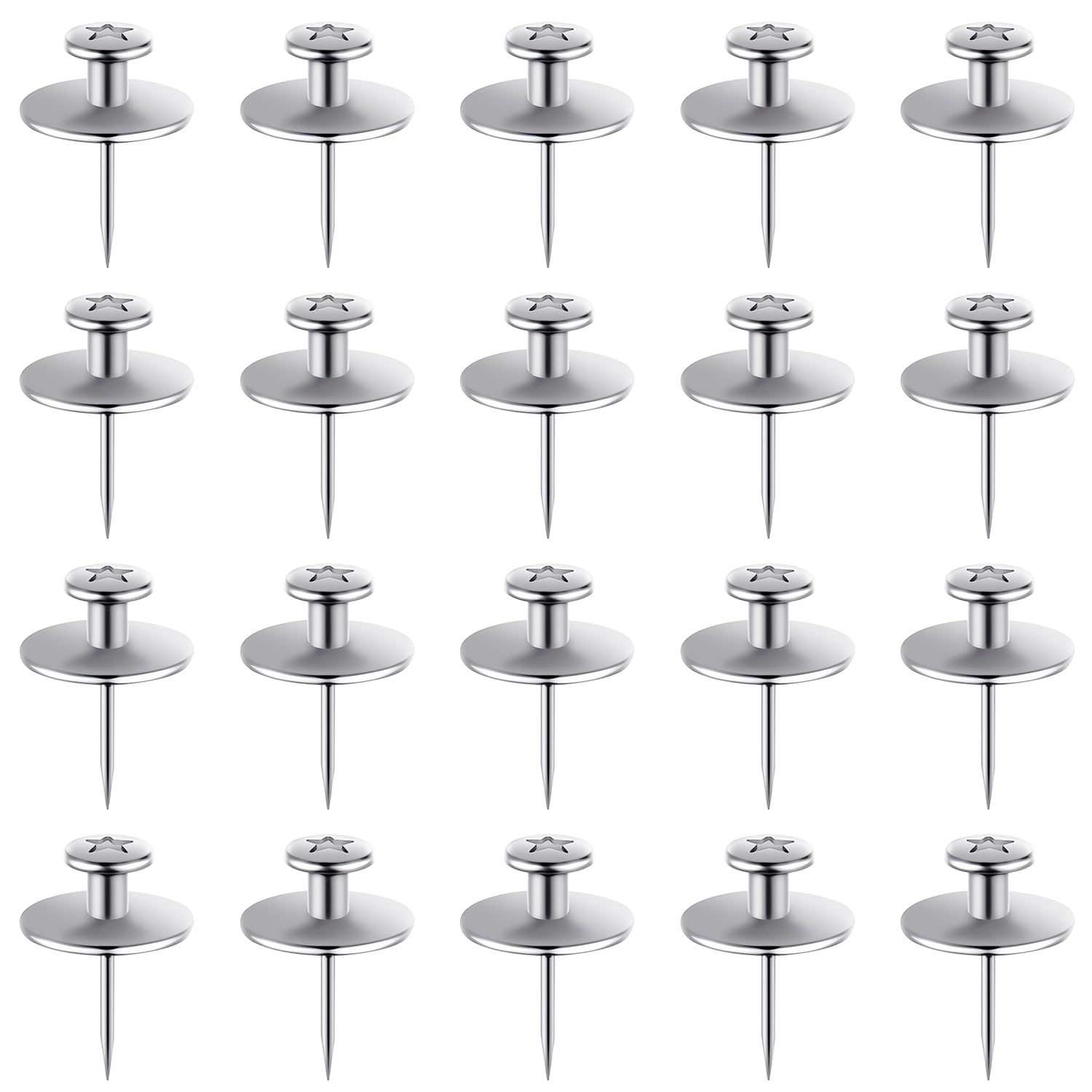 Rumyve 20pcs Double Headed Wall Nails,Picture Hangers Nails, Fancy Thumb Tacks,Pushpin Hook Hangers Decorative for Home Office Hanging Picture Photo