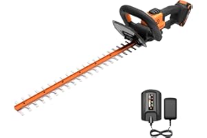 WORX WG261 22" 20V Cordless Hedge Trimmer, Battery & Charger Included