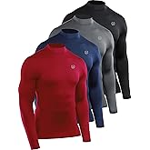 NELEUS 4 Pack Men's Workout Long Sleeve Shirts Compression Dry Fit Muscle Tops