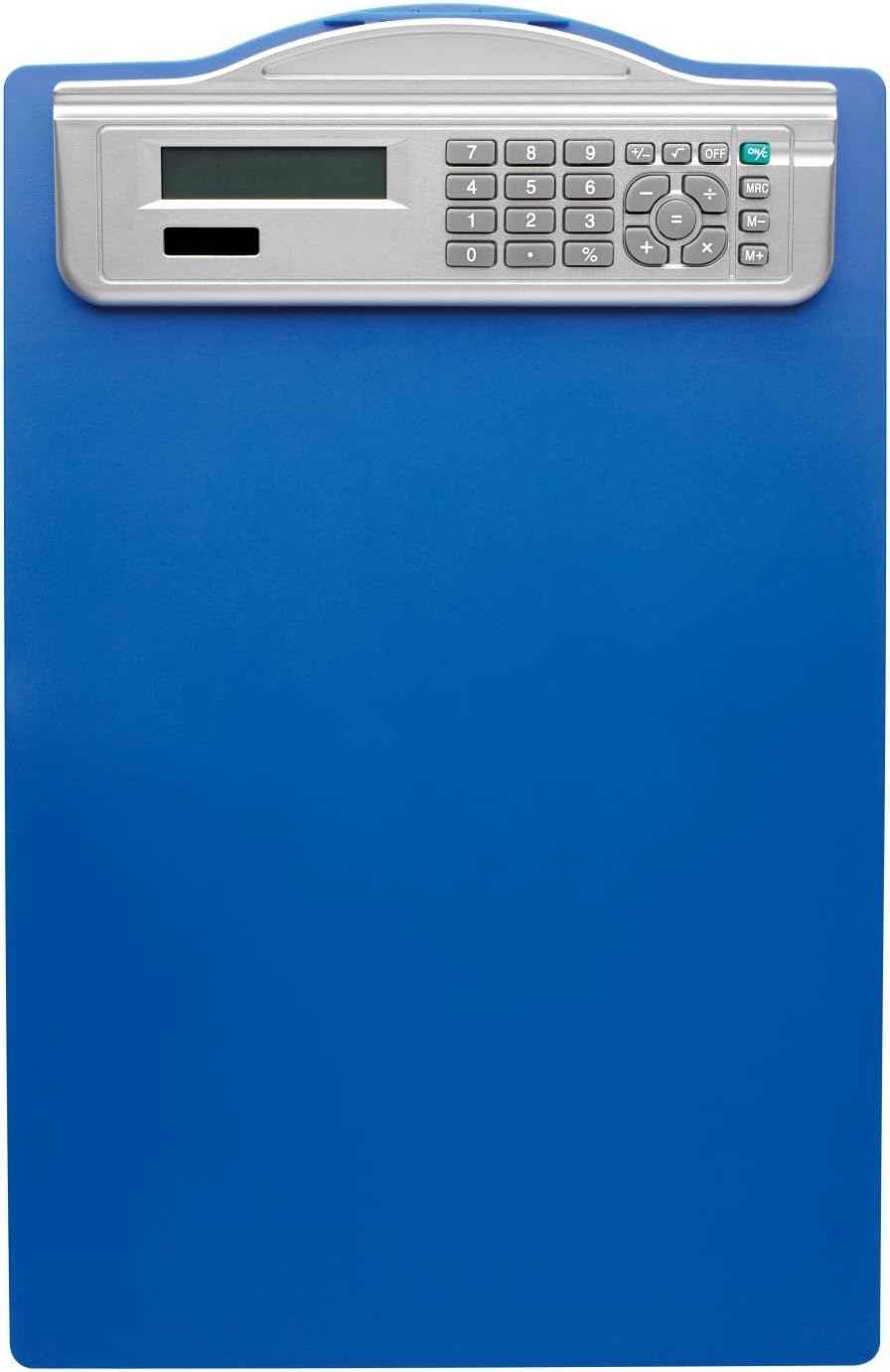Alco-Albert 5518 Clipboard with Solar Calculator, DIN A4, Scale, Blue