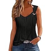 ETCYY Tank Tops for Women 2026 Trendy Summer V Neck Sleeveless T Shirts Spring Clothes Casual Loose Blouses