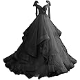 CWOAPO Layered Ruffles Tulle Prom Dresses Spaghetti Strap Ball Gowns Long Elegant V Neck Bow Formal Evening Dresses 2025