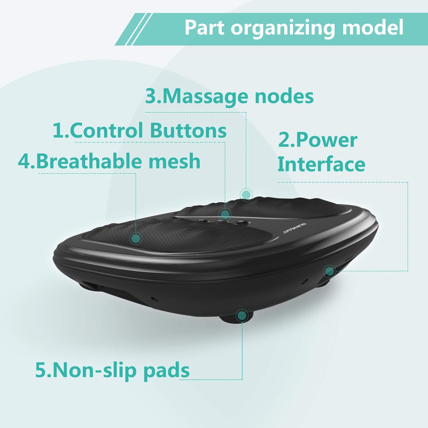 QUINEAR Foot and Back Massager with Infrared Heat, Shiatsu Kneading Feet Massage Machine Relieve Plantar Fasciitis Pain, Improve Circulation - 2 Speed & 2 Modes Fit All Size Feet: Health & Personal Care