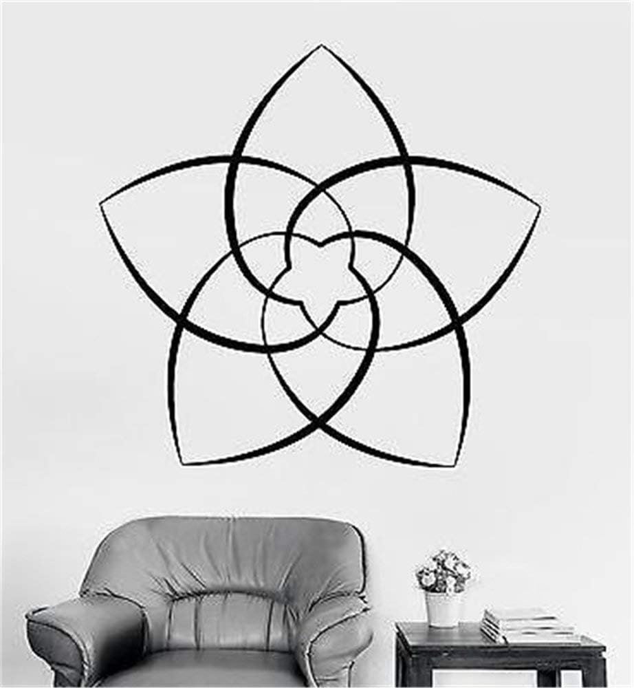 Wall Decals for Living Room Pink Flower Venus Symbol of Love and Harmony DIY Vinyl Sticker Decoration