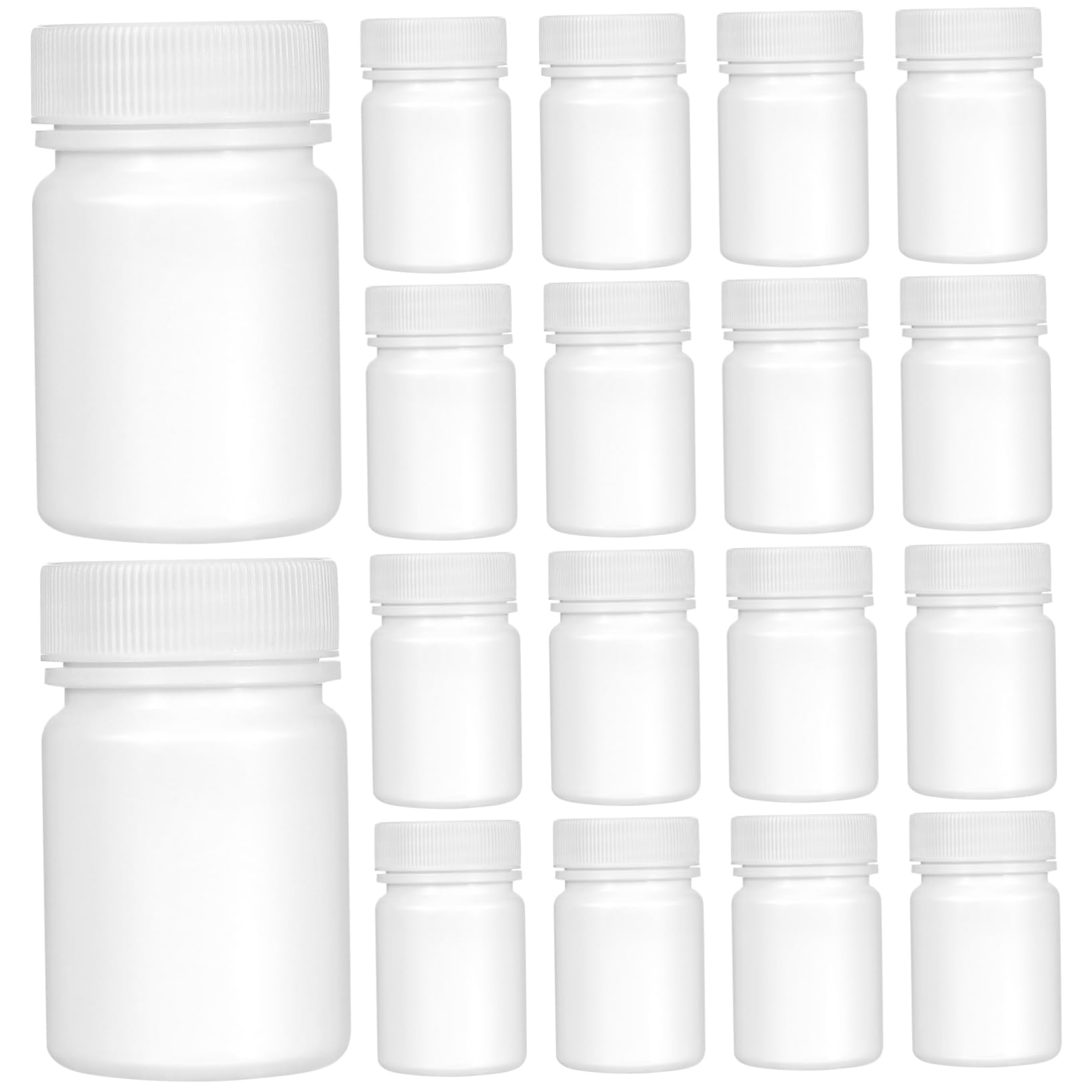 20pcs 50ml Plastic Empty Pill Bottles with Caps Tablet Bottle Case for Chemical Container Sample Storage
