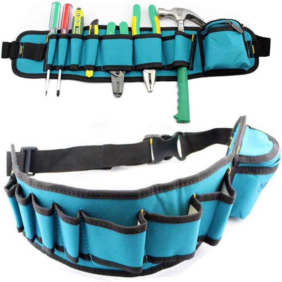 Adjustable Waist Tool Belt Pouch Tools Bag Electrician Carpenters Tools Holder Waterproof Oxford Multi-Pockets Storage Bag