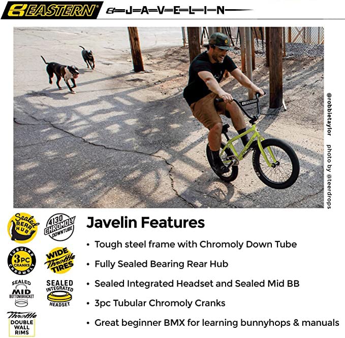 Eastern Bikes Eastern BMX Bikes - Javelin Model 20 Inch Bike. Lightweight Freestyle Bike Designed by Professional BMX Riders at