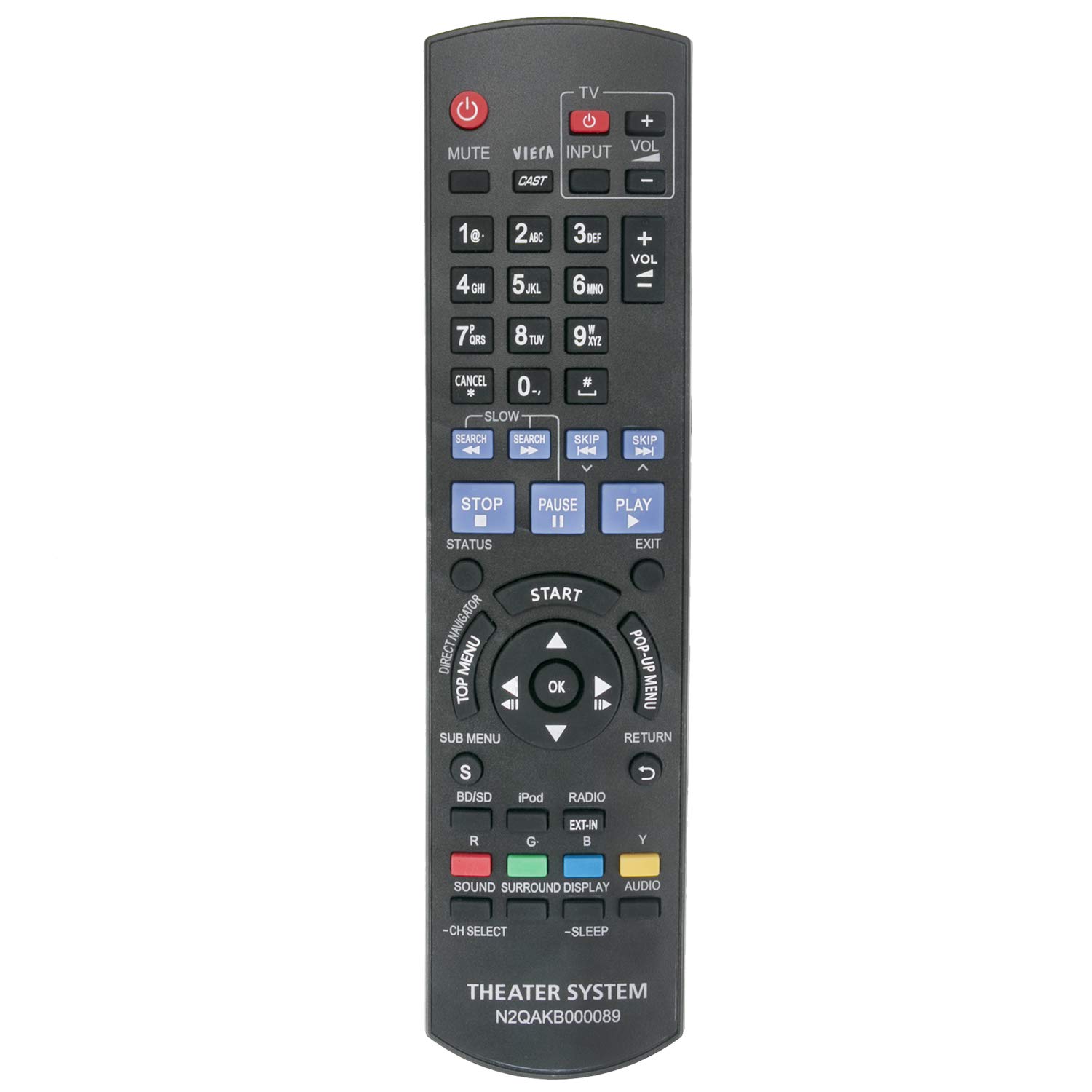 VINABTY Replacement remote N2QAKB000089 for Panasonic SA-BT730 SA-BT330 SA-BT230 SA-BTT750 SA-BTT350 SB-HF730 SB-HC480 SB-HW330 SB-HW480 SC-BTT350 SC-BTT750 SC-BT750 SC-BT730 SC-BT330 SC-BT235