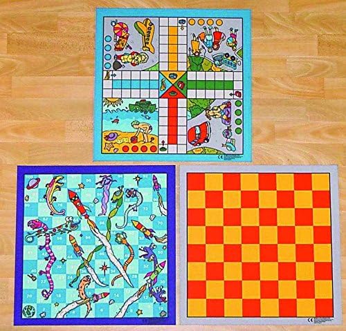 Sportsgear US Kids Activity Square Compendium Board Games (Draughts, Astronauts & Aliens,Ludo)