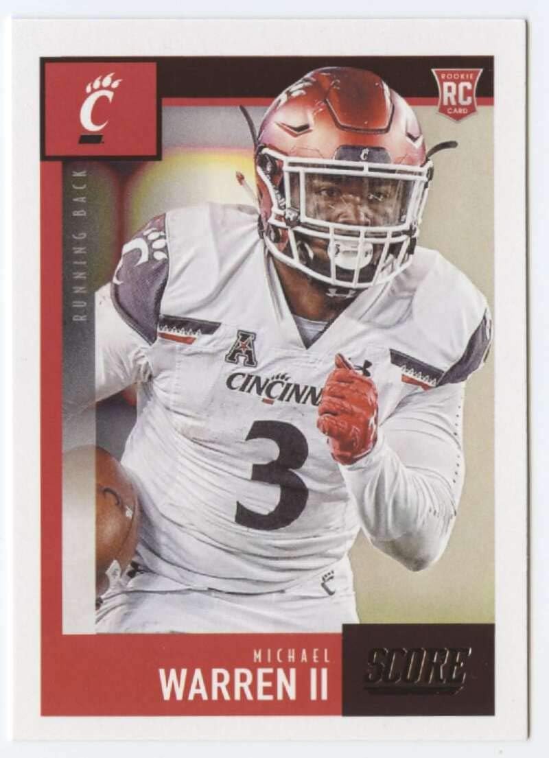 Amazon Com 2020 Score 389 Michael Warren Ii Rc Rookie Cincinnati Bearcats Football Trading Card Collectibles Fine Art