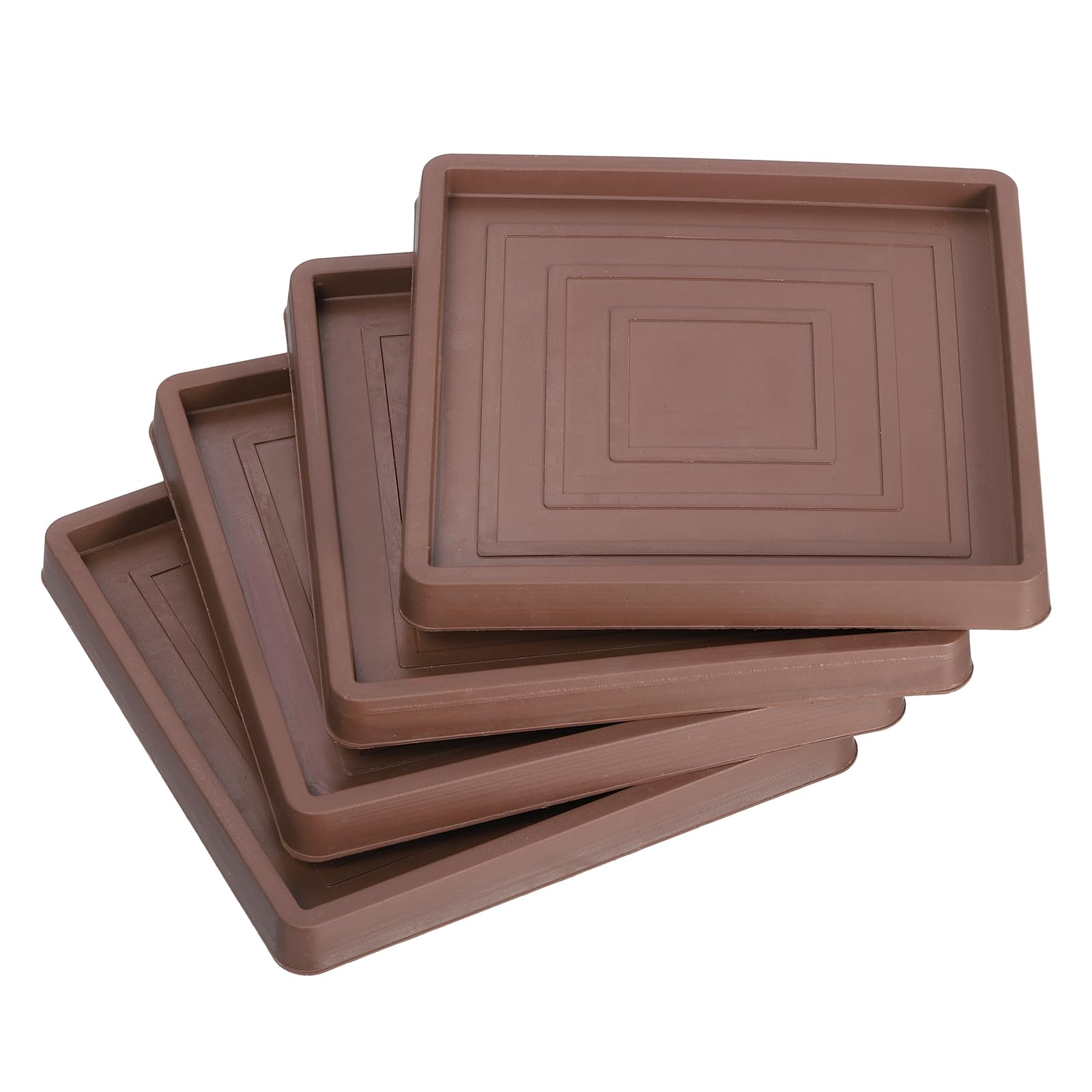 uxcell Chair Leg Floor Protectors, 4Pcs 3.5" - Rubber Square Non-Slip Furniture Pads, Anti-Slip Furniture Pad for Hardwood Floors, Couch, Bed Stopper (Brown)
