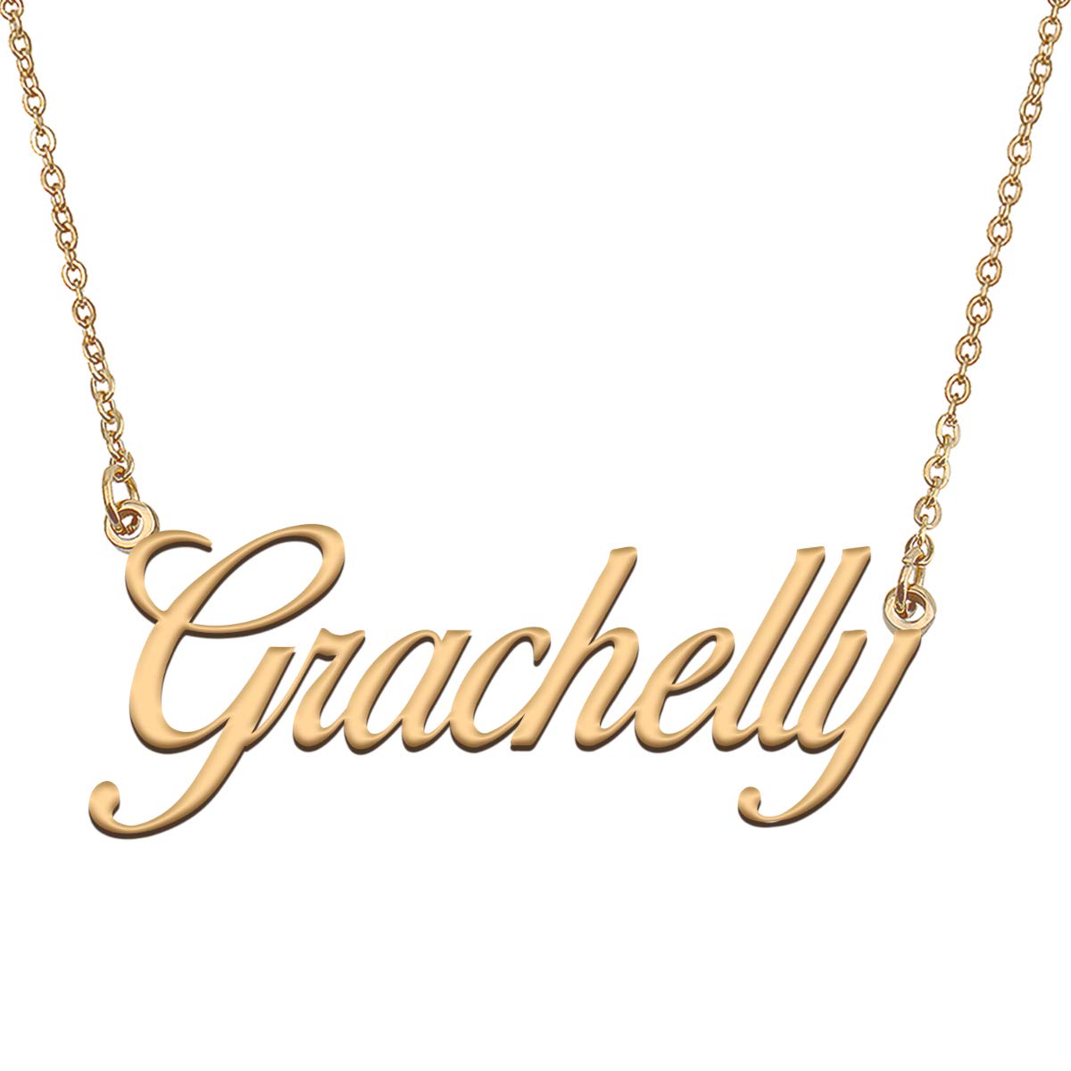 HUAN XUN Customized Custom Simple Any Name Necklace