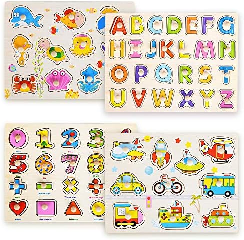 Wooden Jigsaw Puzzles For 2 3 4 Year Old Kids With 20-piece Numbers And 26-piece Abc Alphabet Z - View #7