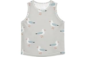 J JOYSAY Seagulls Gray Birds Pattern Boys Tank Top Sleeveless Muscle Shirts Active Sport Kids T-Shirts