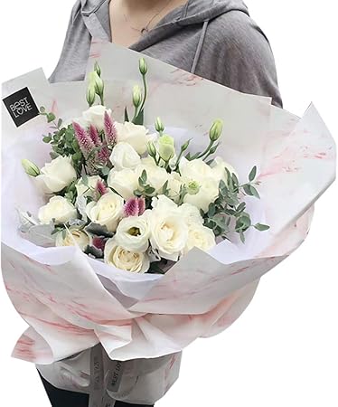 Amazon 枚 ラッピングペーパー クリスマス 包装紙 大理石 防水 破れにくい 薄葉紙 大判 おしゃれ 高級感 ギフトペーパー 花束 プレゼント ギフト ラッピング材 記念日 誕生日 バレンタインデー 贈り物 花屋 ギフトショップ ラッピング用品 60 60cm ラッピング