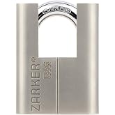 Zarker J55S keyed Padlock, Heavy Duty Stainless Steel Shackle Lock, Waterproof and Rustproof Storage, Warehouses, Garage, Outdoors, 1-Pack