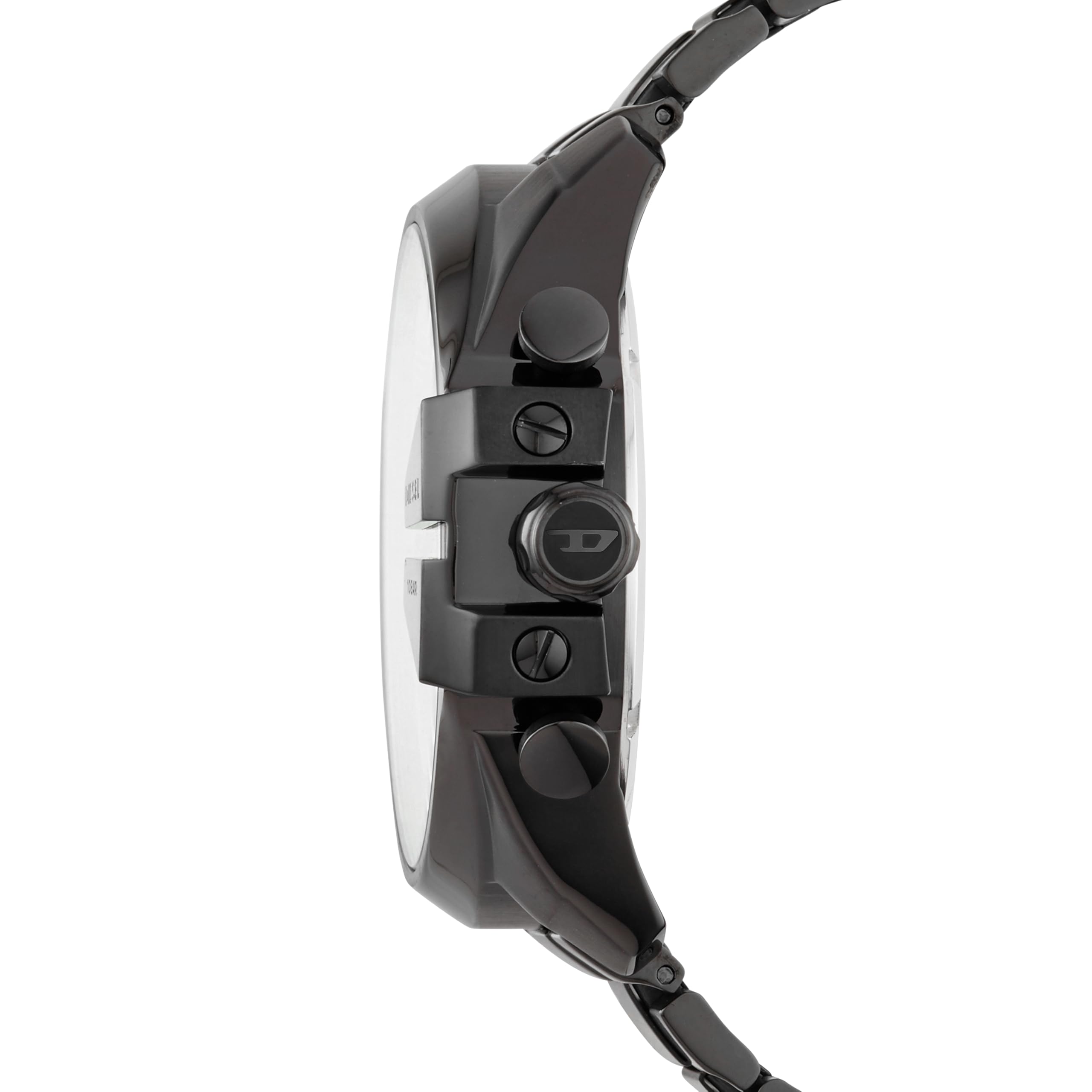 Diesel Men's Mega Chief Stainless Steel Bracelet, Silicone or Leather Band Watch with Analog or Digital Movement