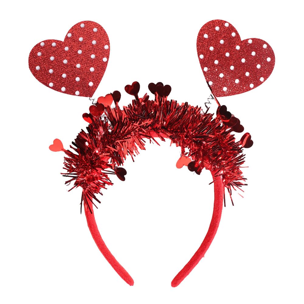 Photo 1 of 1Pcs Valentine's Day Red Glitter Headband Hair Hoop - RedHeart with White Dot Hairbands Hair Accessories for WomenValentine's Day Party Photo Props Holiday HeaddressDecoration Party Supplies Gift