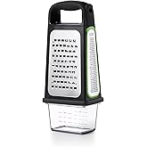 OXO Good Grips Etched Box Grater with Removable Zester | Ideal for Grating Cheese or Zesting Fruits | Storage Container Inclu